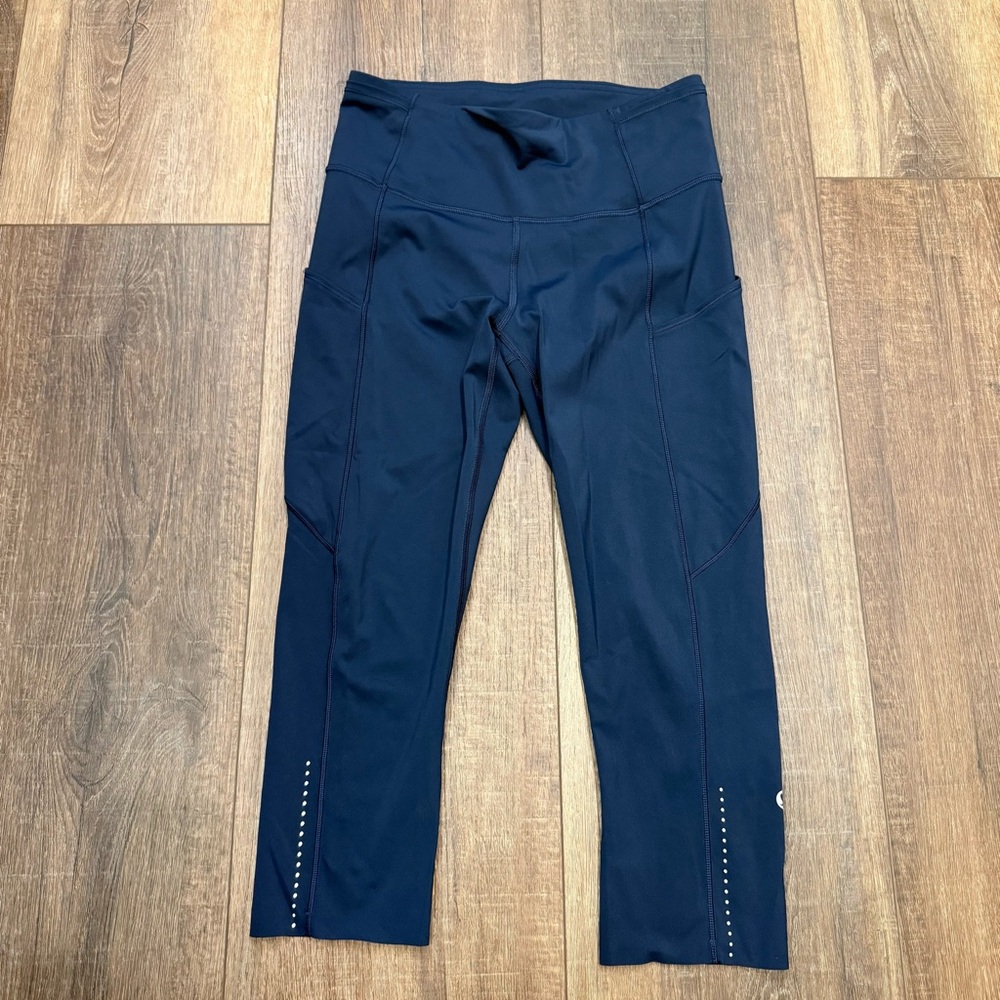 Lululemon fast and free true blue crop high rise 19” leggings